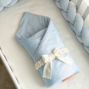 Set lenjerie pentru Patut Bebe din 6 piese Elefant albastru (19)